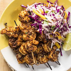 PSMF Shrimp Skewers with Jicama Slaw